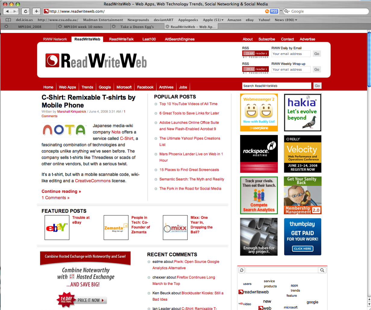 RWW homepage
