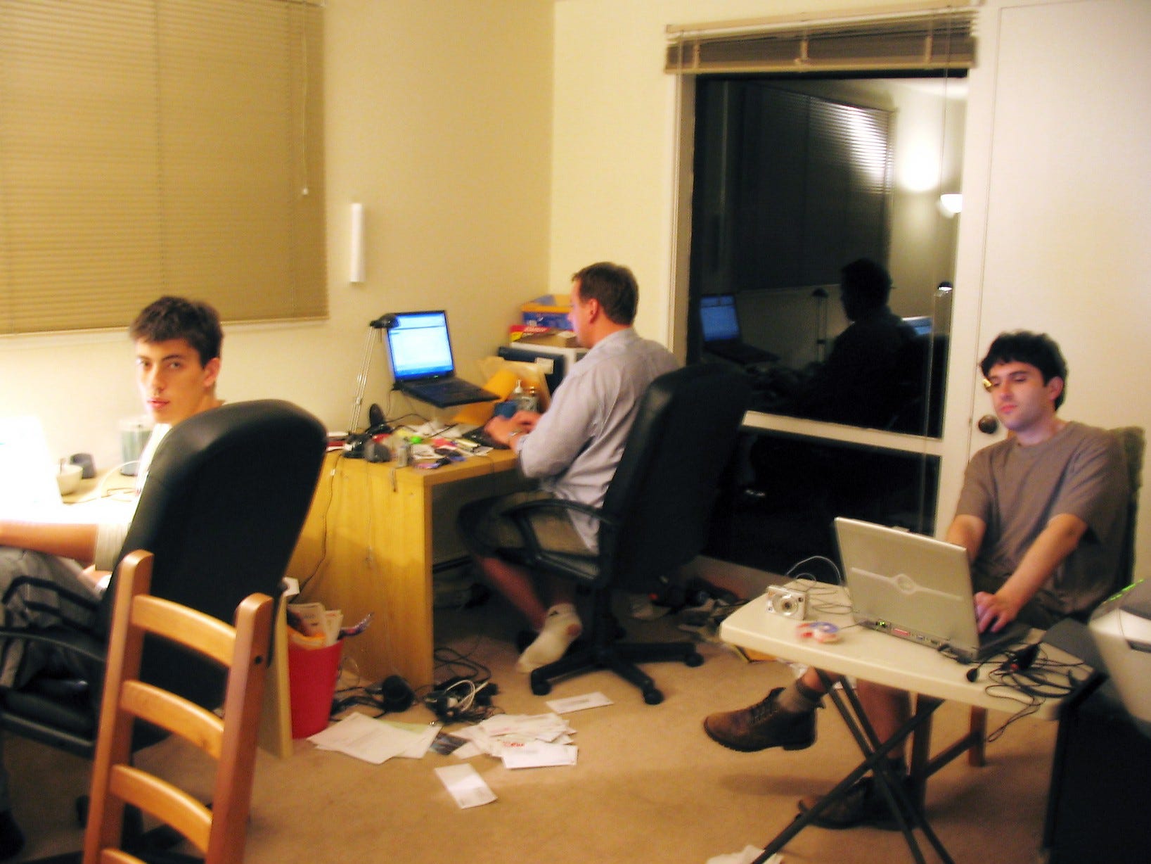 At the Techcrunch home office, October 2005