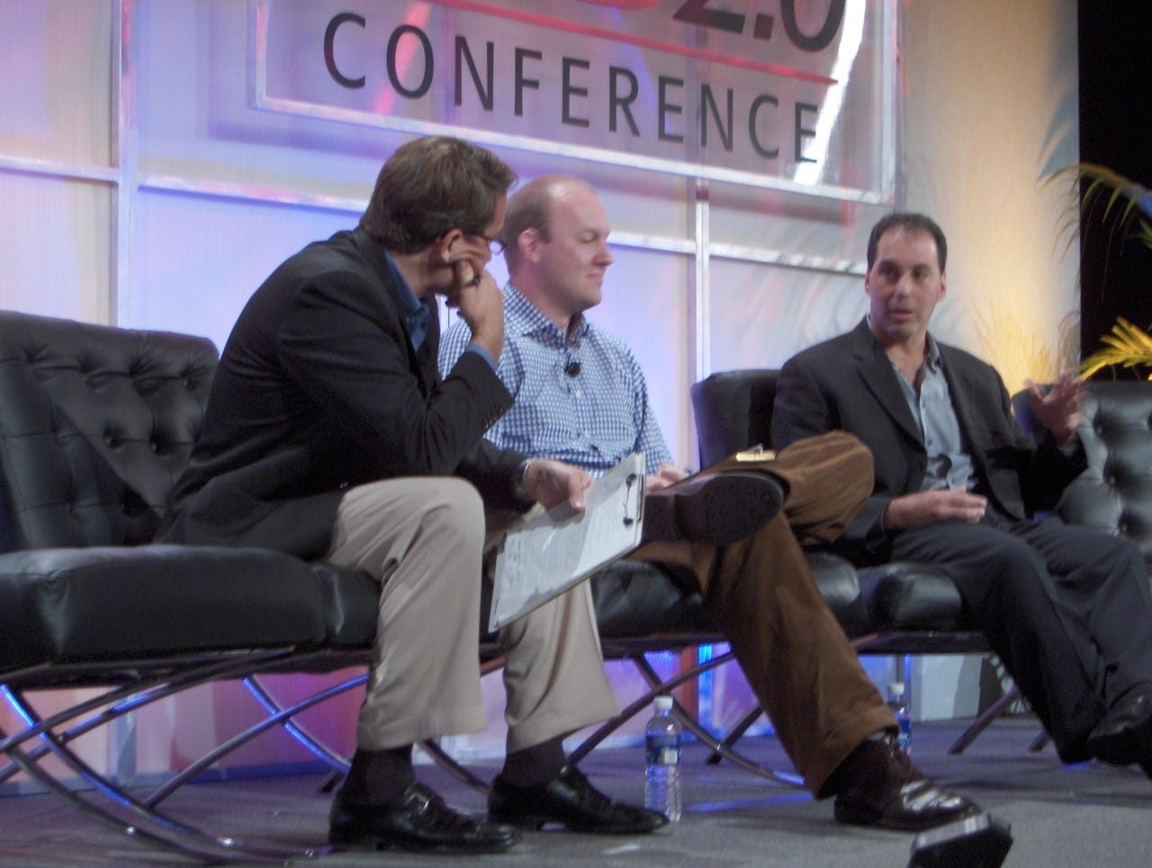 John Battelle, Marc Andreessen and Dan Rosensweig at Web 2.0 Conference, October 2004