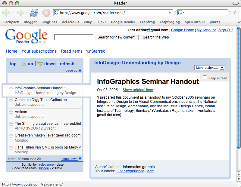 Google Reader was released during the Web 2.0 Conference