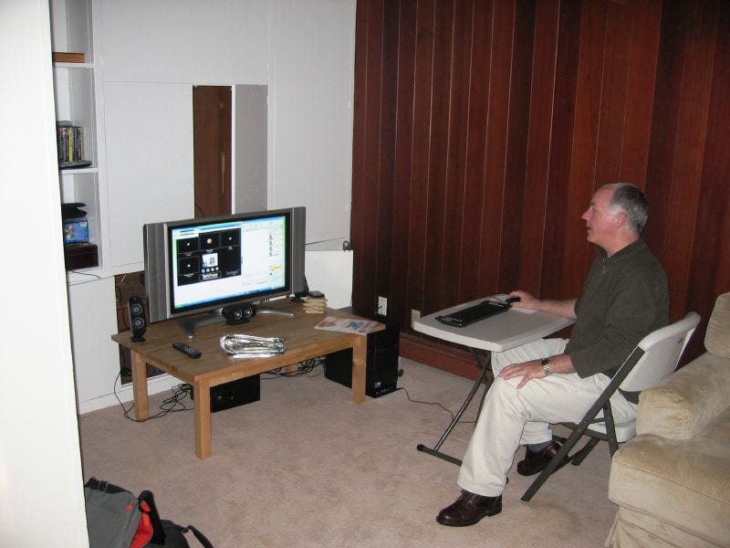Keith Teare in Mike’s living room in October 2005