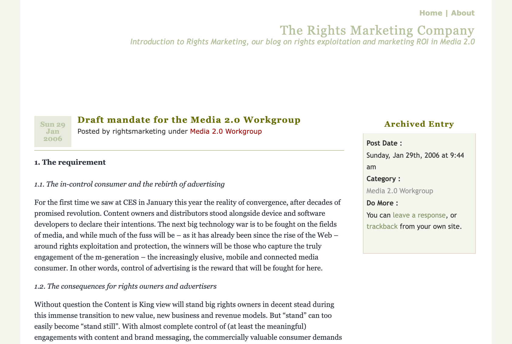 Media 2.0 Workgroup draft mandate.