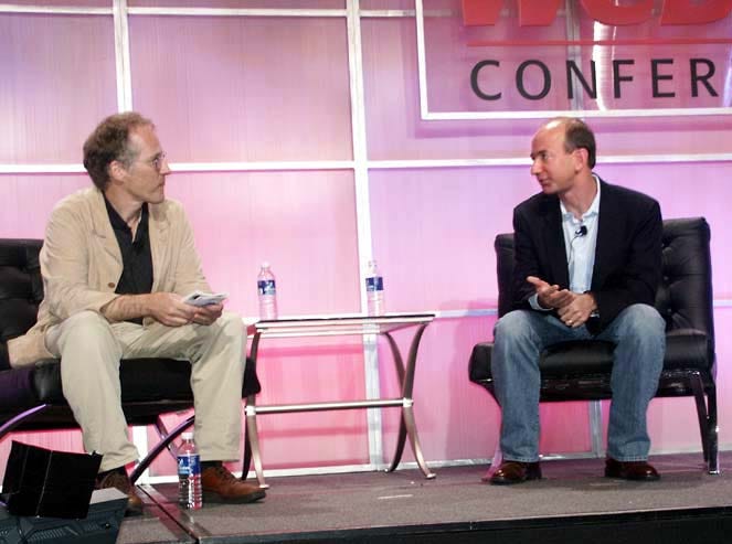 Tim O'Reilly and Jeff Bezos during the 2004 Web 2.0 Conference