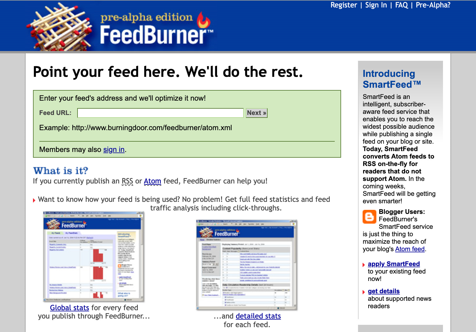 Feedburner, the RSS management service I became enamoured with in 2004