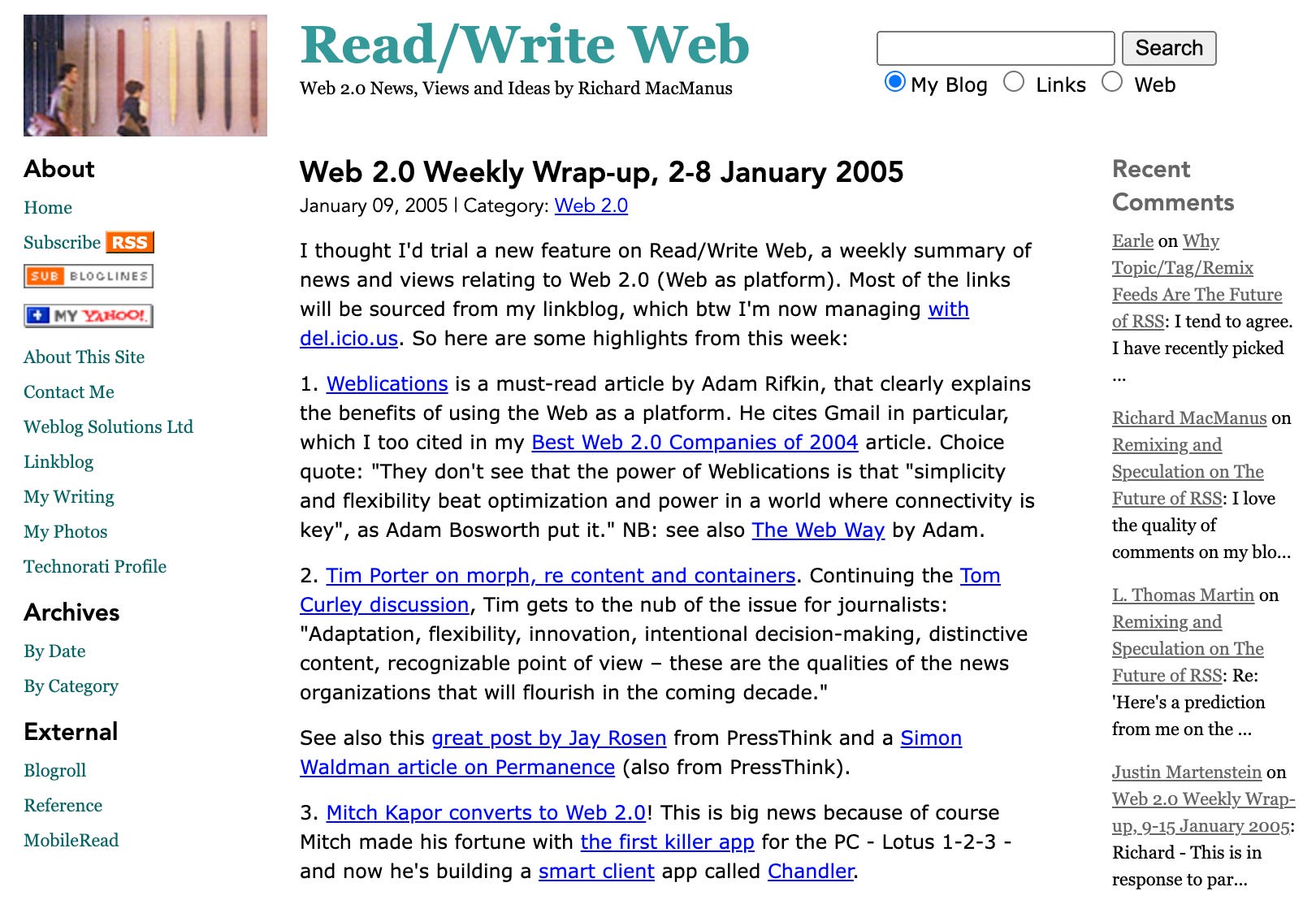 The first Web 2.0 Weekly Wrap-up