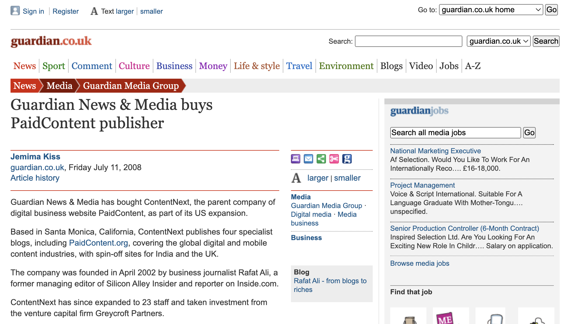 Guardian buys PaidContent