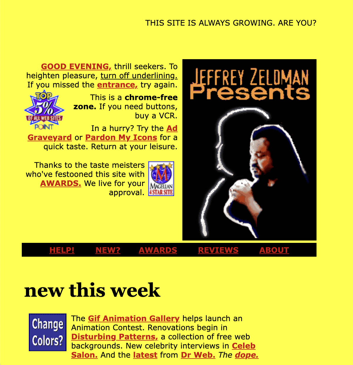 Zeldman website, 30 March 1997