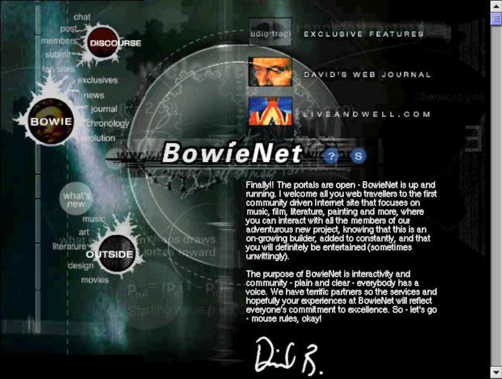 BowieNet homepage