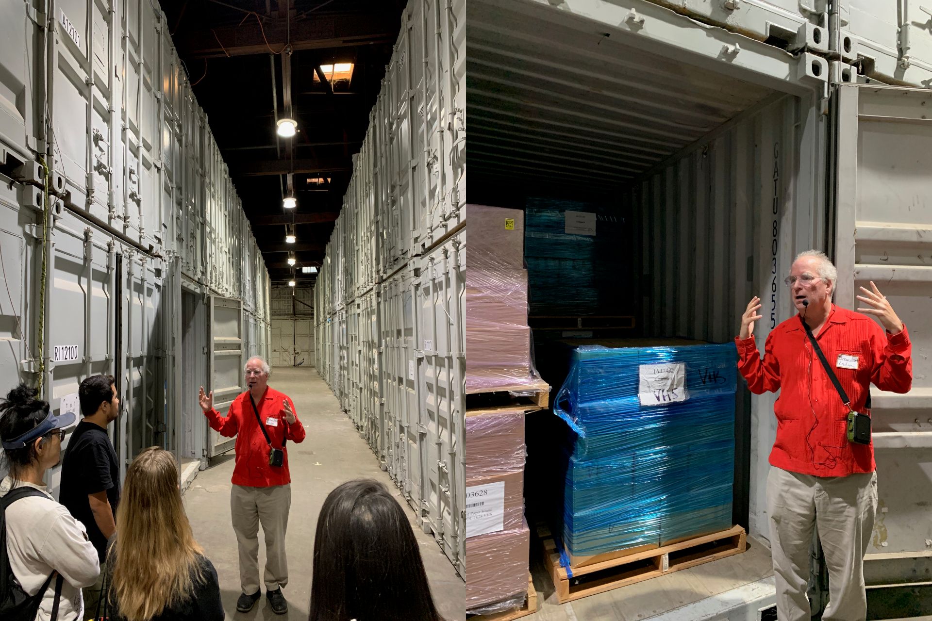 Brewster Kahle in front of containers