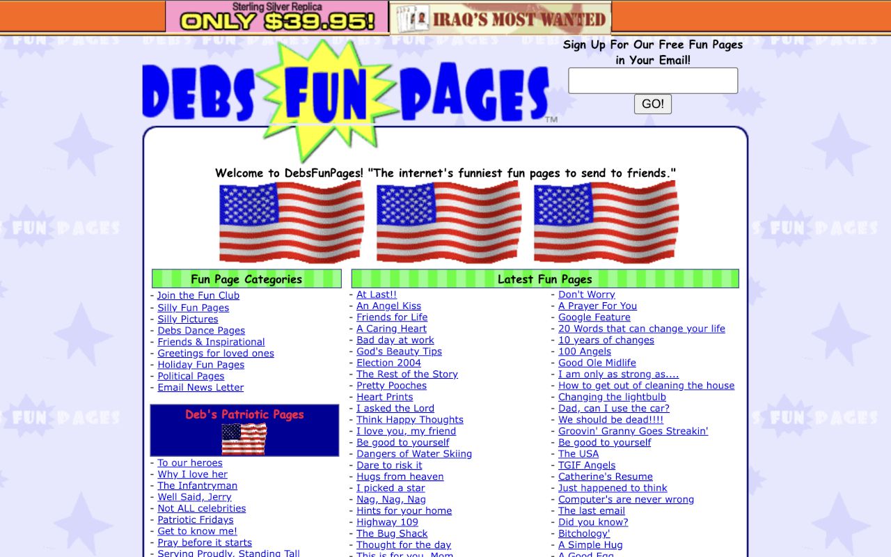 Debs Fun Pages, August 2003
