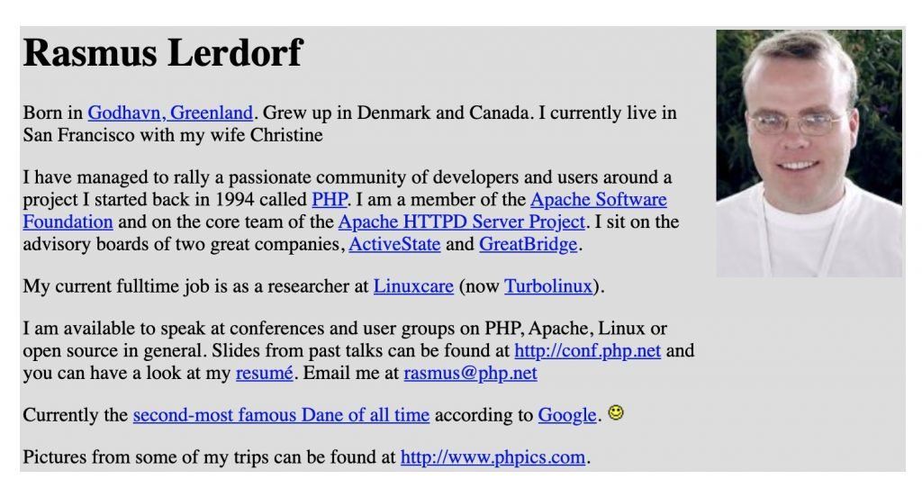 Lerdorf’s homepage