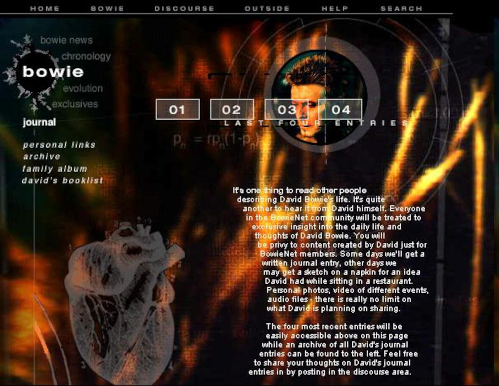 BowieNet journal screenshot