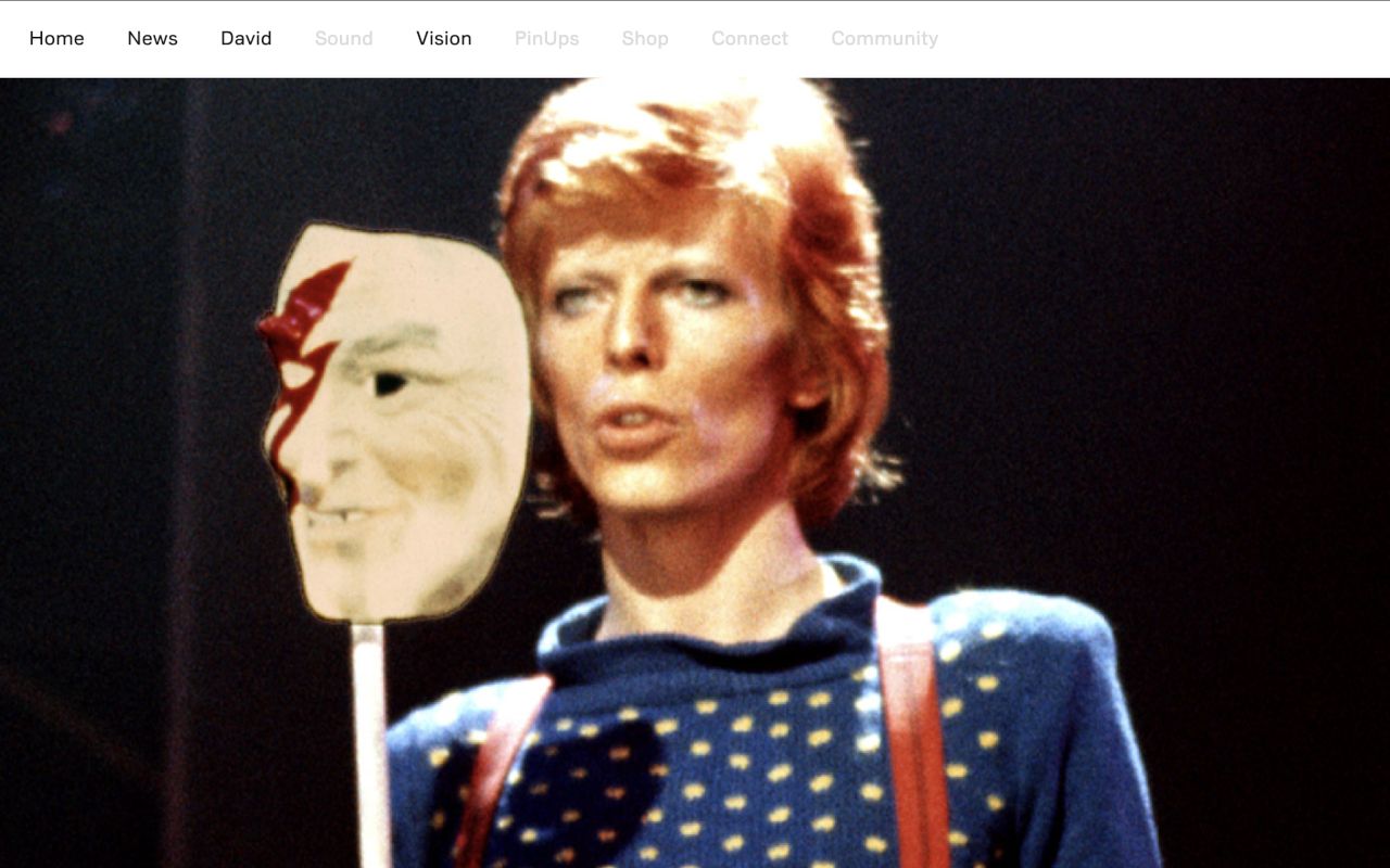 Bowie website, January 2013