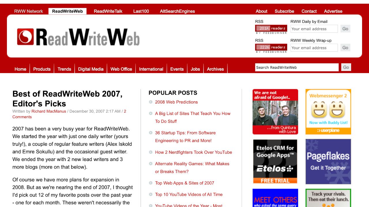 ReadWriteWeb Turns 20: Writing to the Web Then and Now