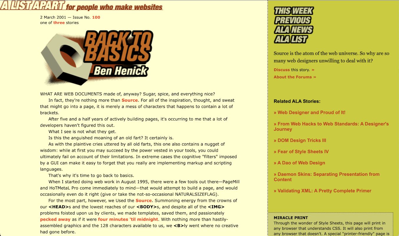 View source article, A List Apart, 2003