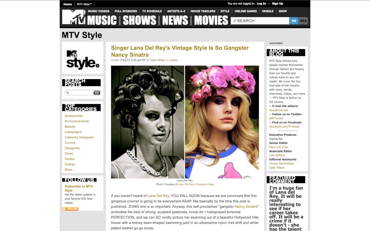 MTV article, July 2011