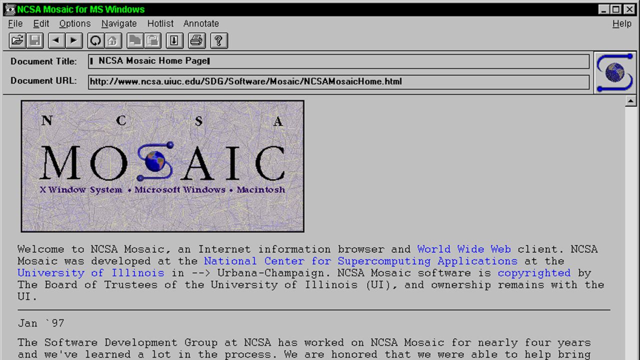 1993: Mosaic Launches and the Web Becomes Open Source