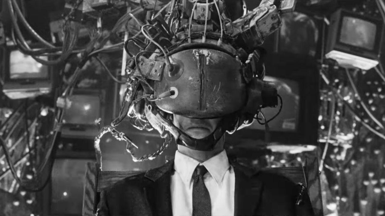 Johnny Mnemonic in black and white