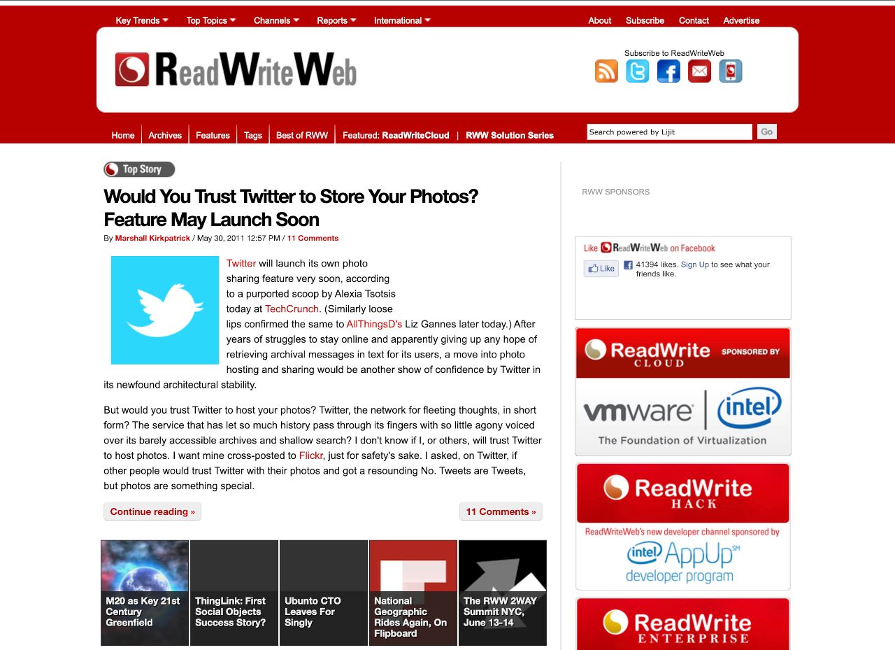 ReadWriteWeb, May 2011