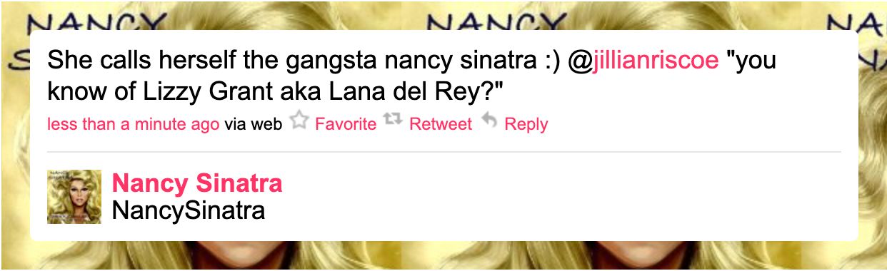 Nancy Sinatra tweet, July 2011