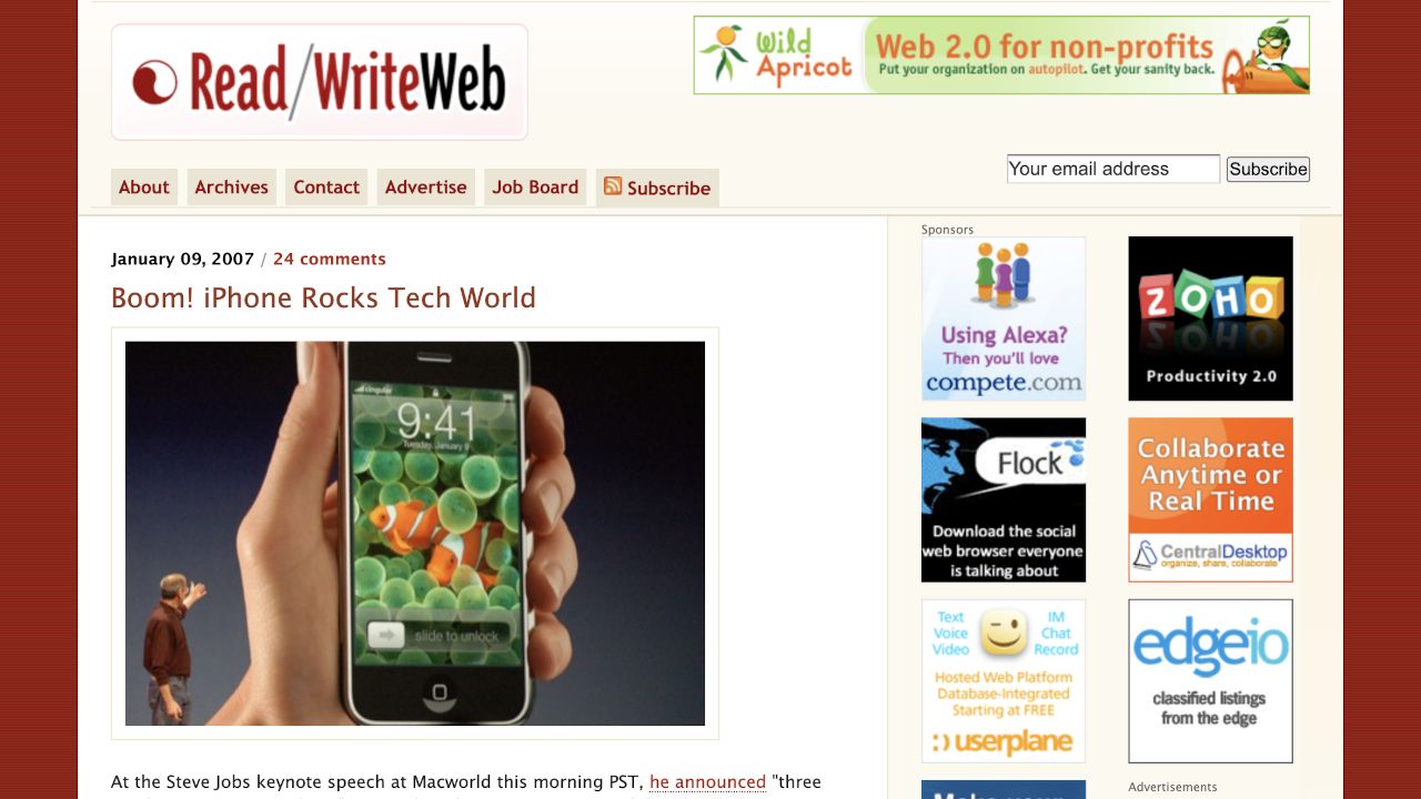 Read/WriteWeb Network Launches Amid iPhone Debut