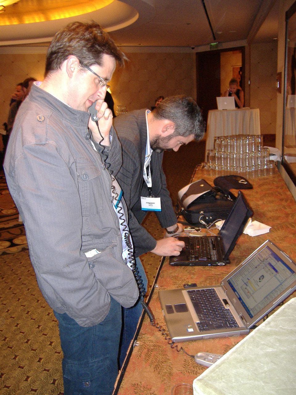 My new Irish friends, Fergus Burns and Jonathan Hill, in the lobby of the Web 2.0 Conference