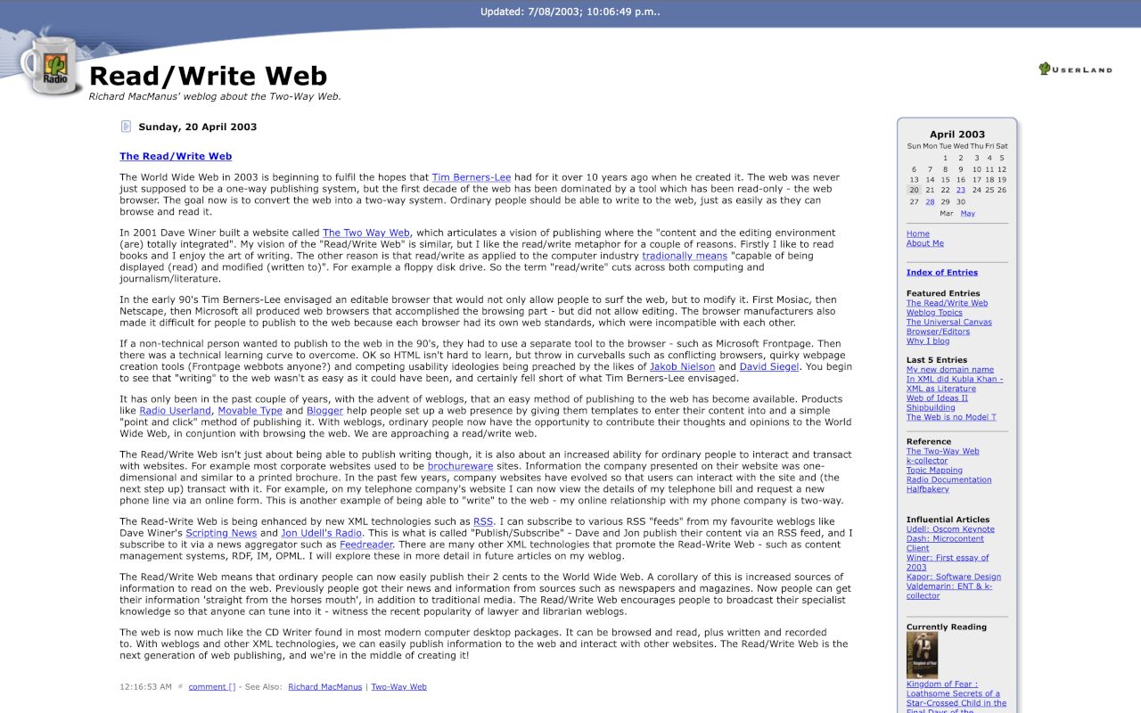 This post as it looked in 2003