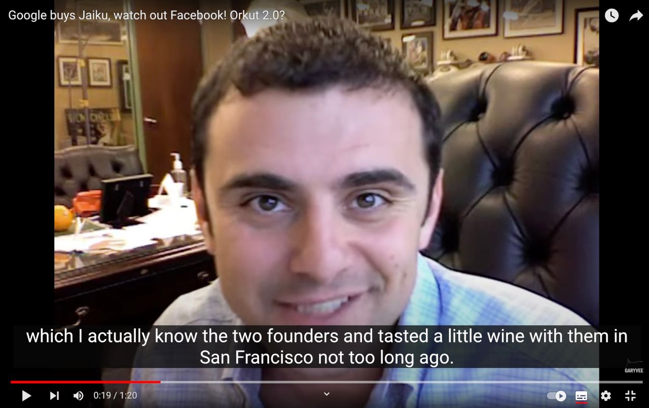 GaryVee YouTube video Oct 2007