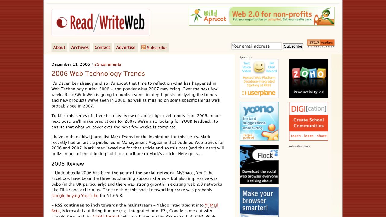 2006 Web Technology Trends
