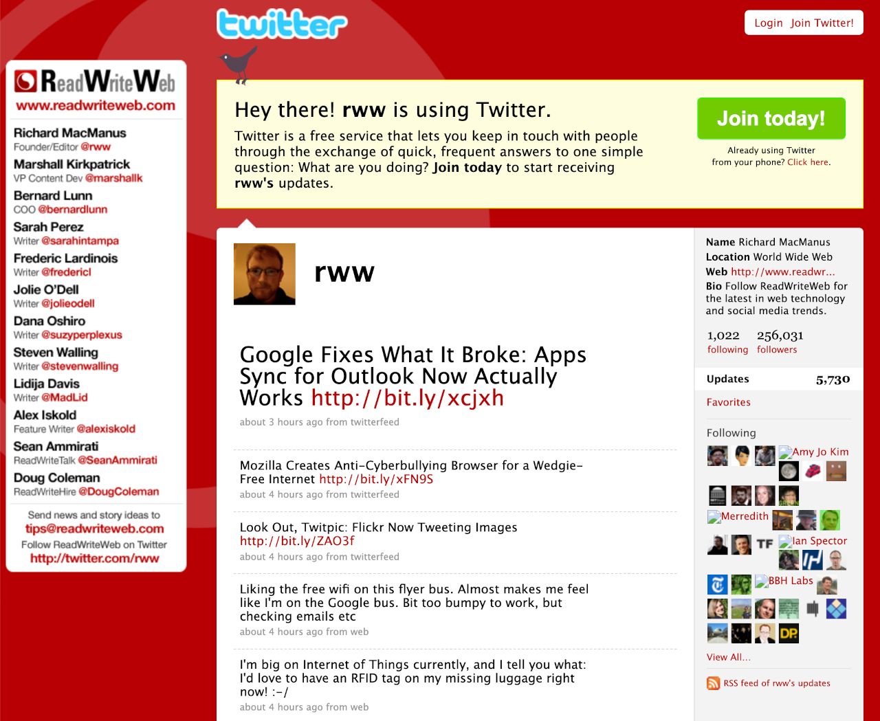 RWW Makes Twitter Suggested User List and Grows Team