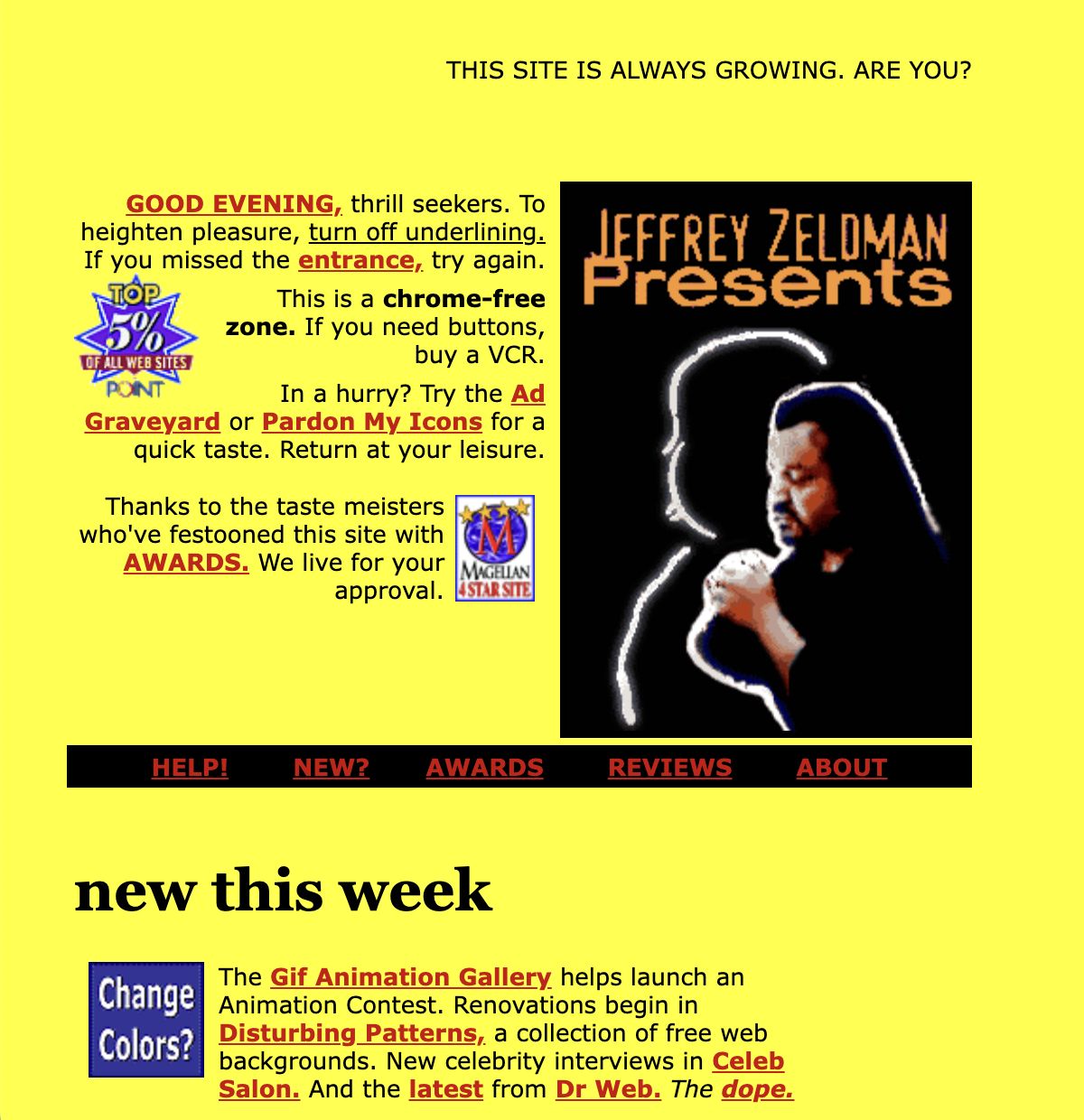 Zeldman website, 30 March 1997