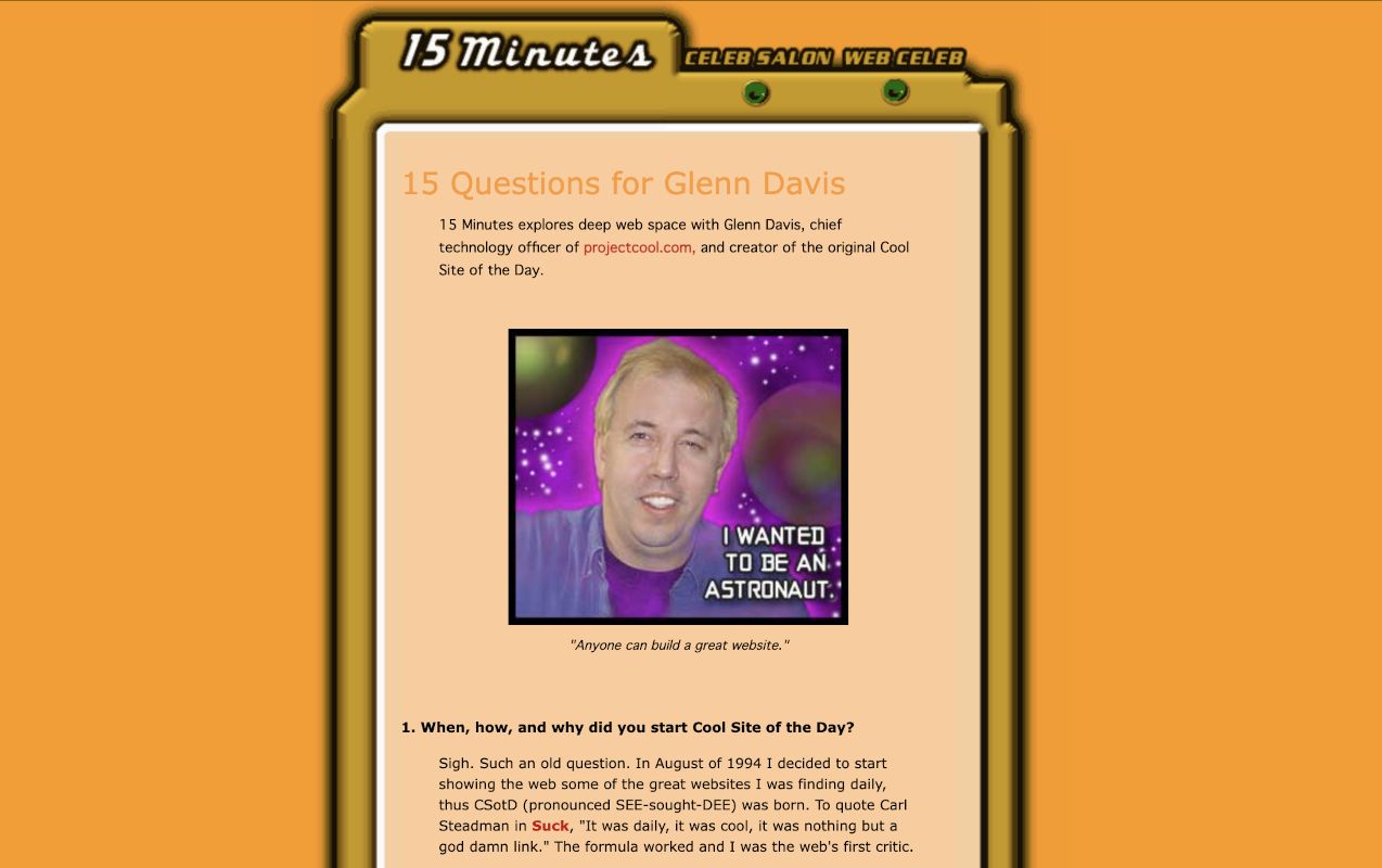 Zeldman interview with Glenn Davis, 1999