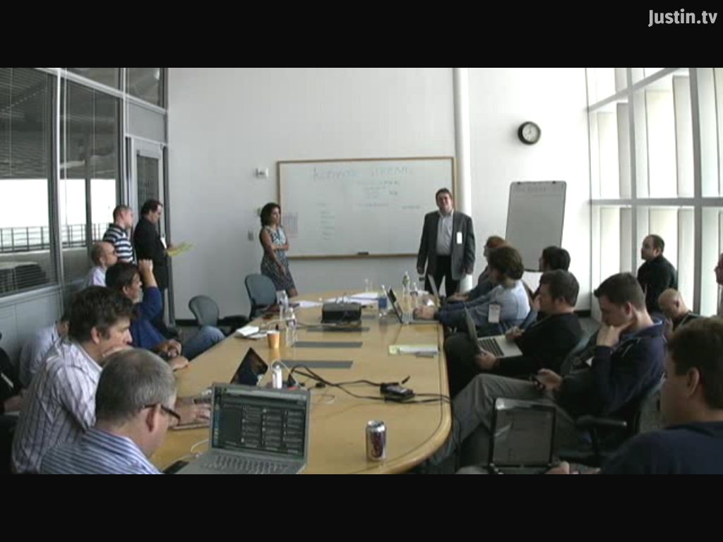 Screenshot of live video of session E on Activity Streams