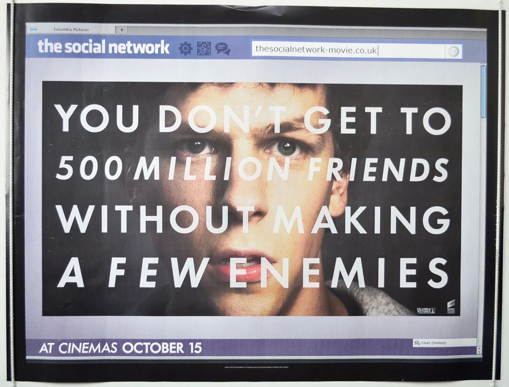 The Social Network movie poster, October 2010