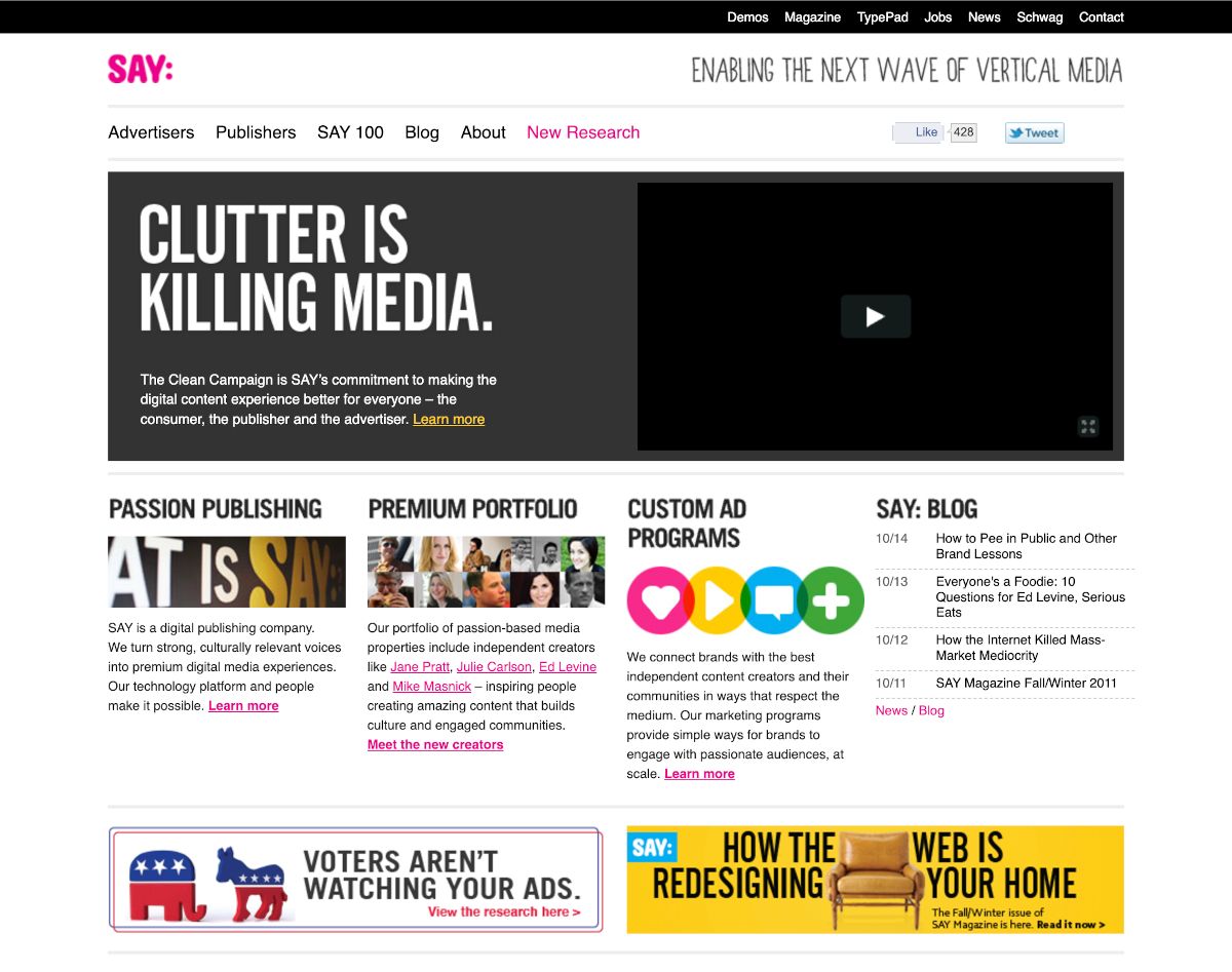 SAY Media website, 17 October 2011