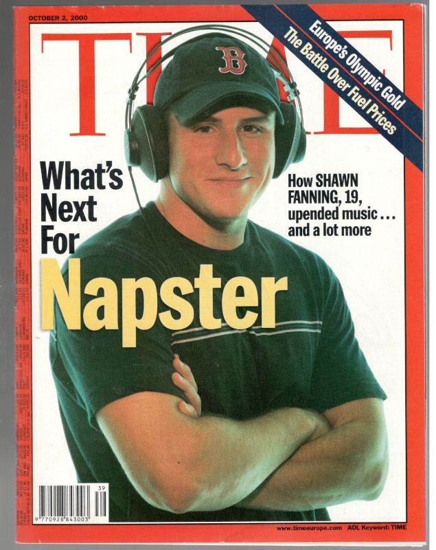 Shawn Fanning on TIME cover, 2 October 2000