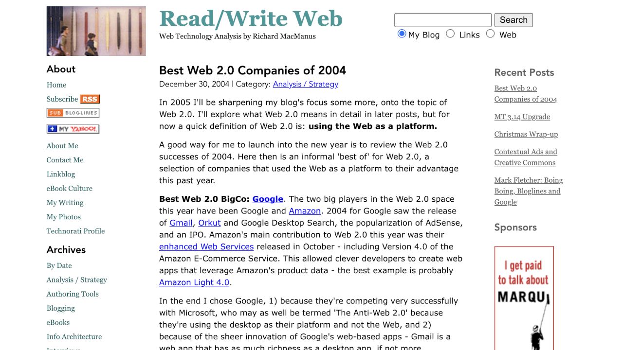 Best Web 2.0 Companies of 2004