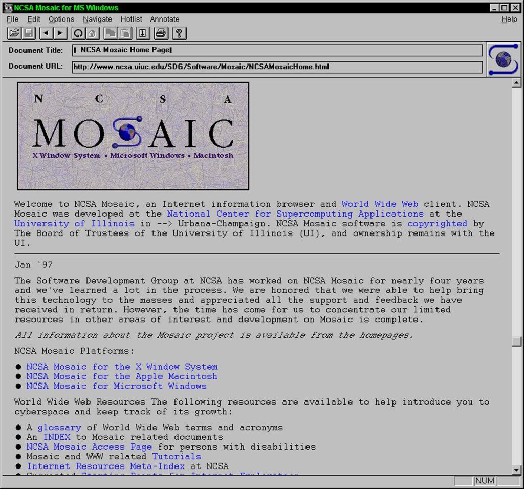 NCSA Mosaic Version 1.0