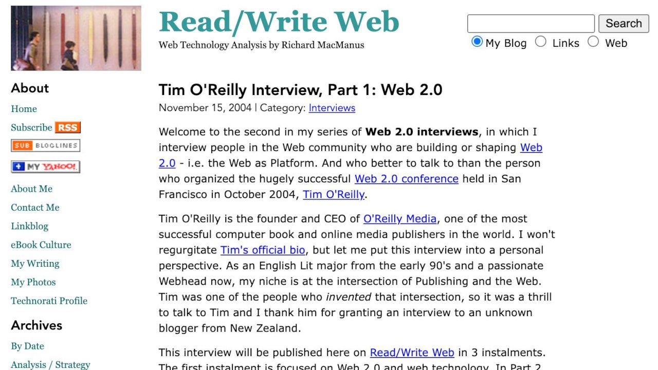 A Call With Tim O’Reilly After the First Web 2.0 Conference