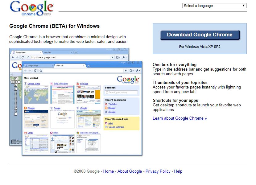 Chrome, Sep 2008