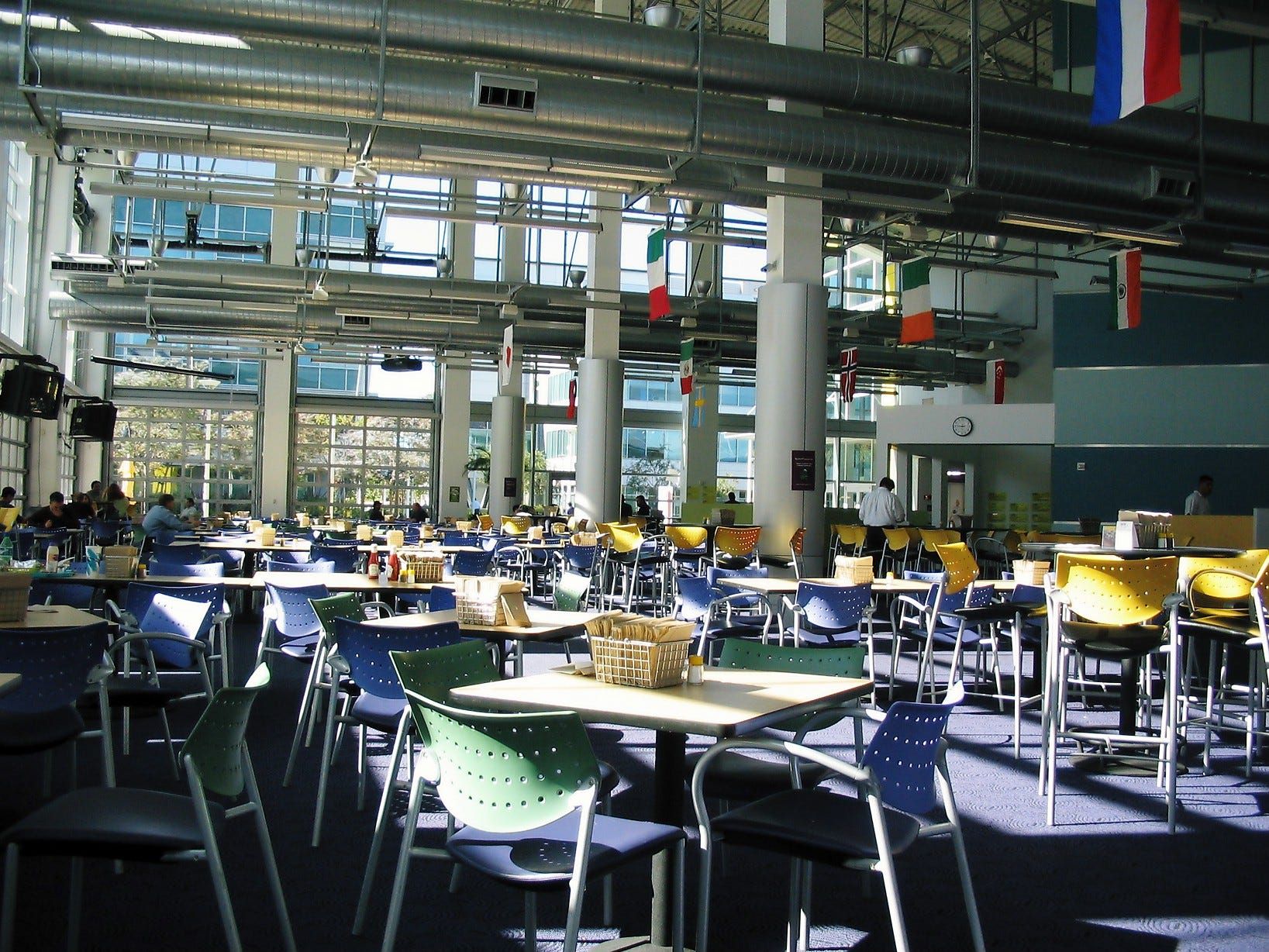 Inside the Yahoo! cafe.