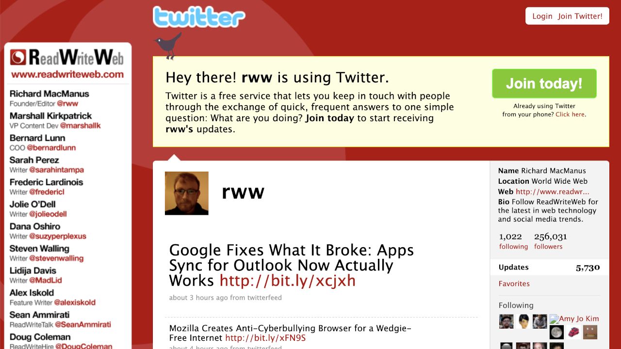 RWW Makes Twitter Suggested User List and Grows Team