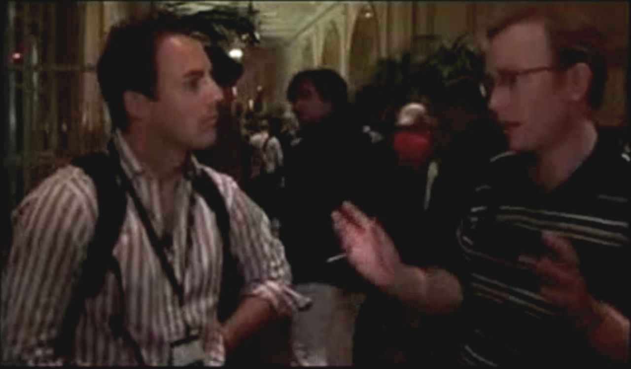 Still of a video showing Tim interviewing me in Oct 2007