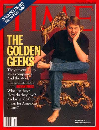 Marc Andreessen on the cover of TIME magazine, February 1996