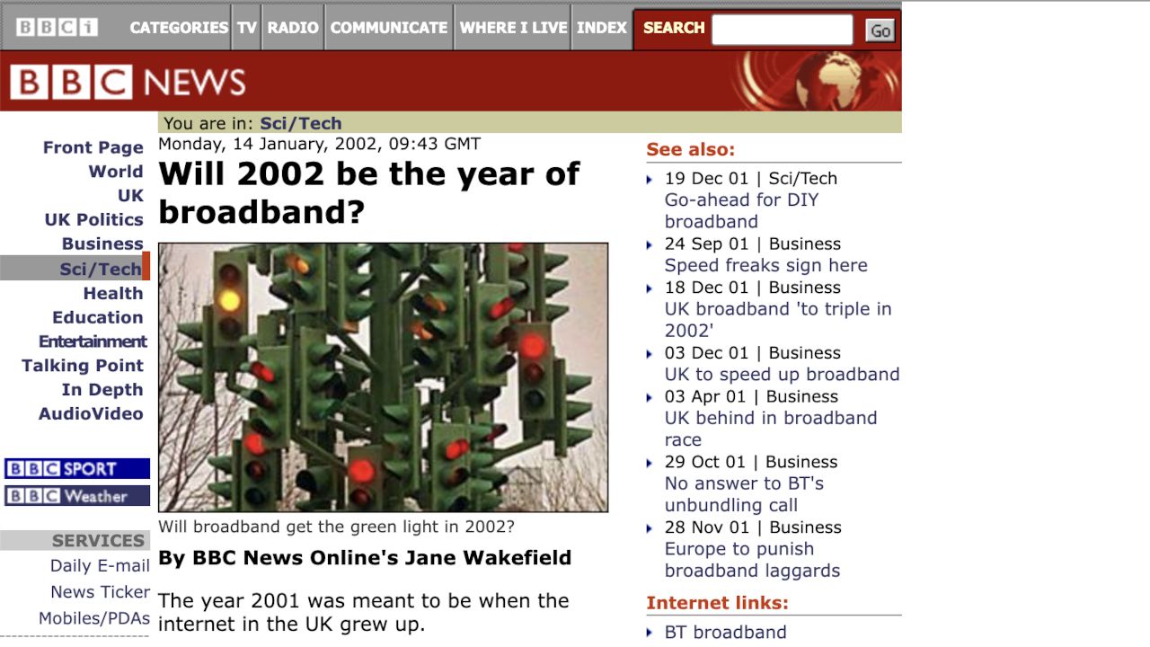 BBC on broadband, January 2002