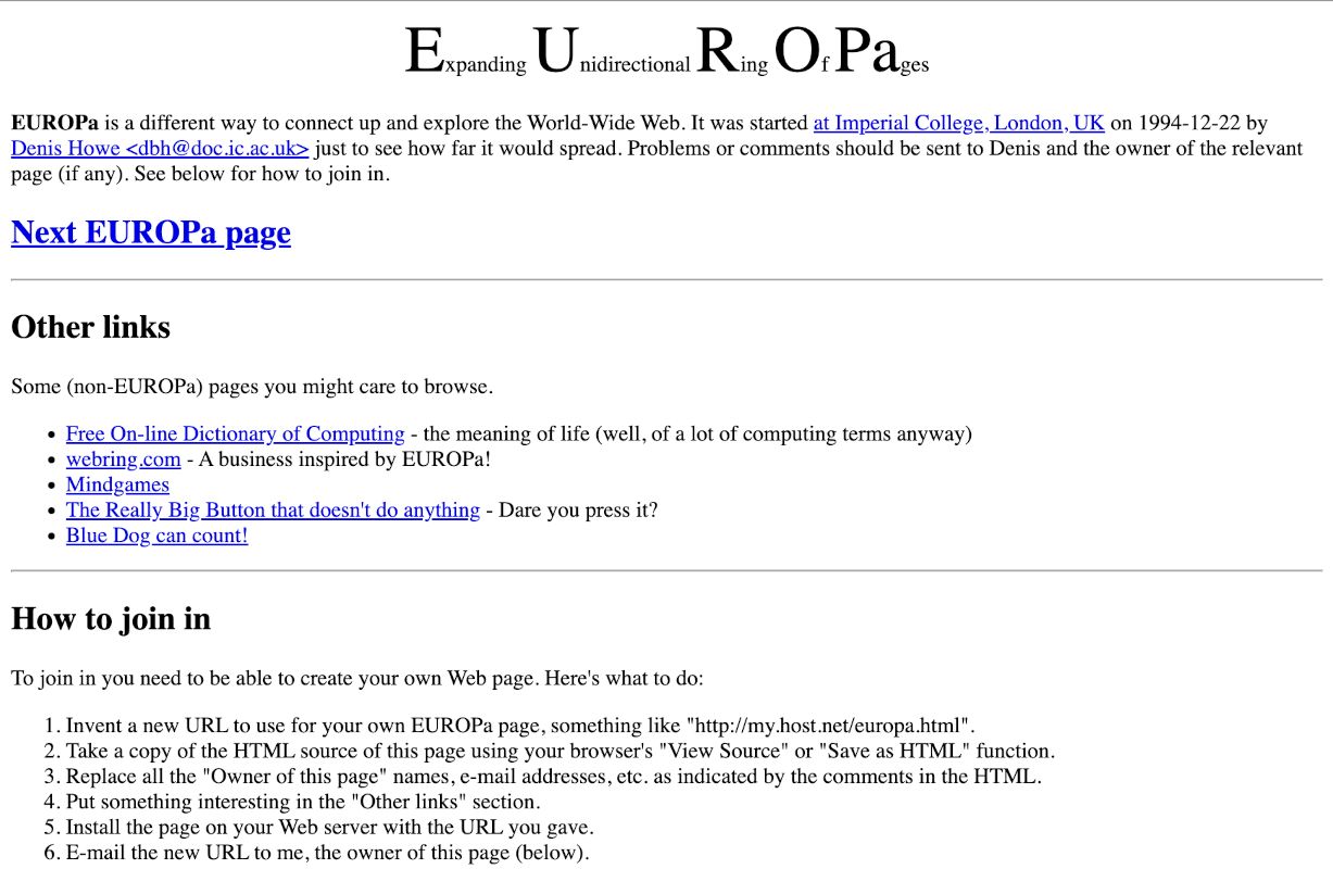 EUROPa web page