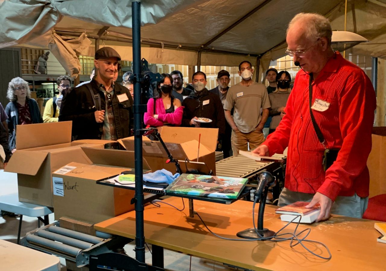 Brewster Kahle scanning books at the Internet Archive