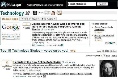 The beta “Digg killer”, a.k.a. Netscape 2.0
