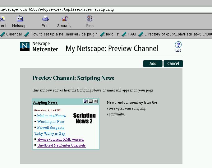 Scripting News feed for NetCenter