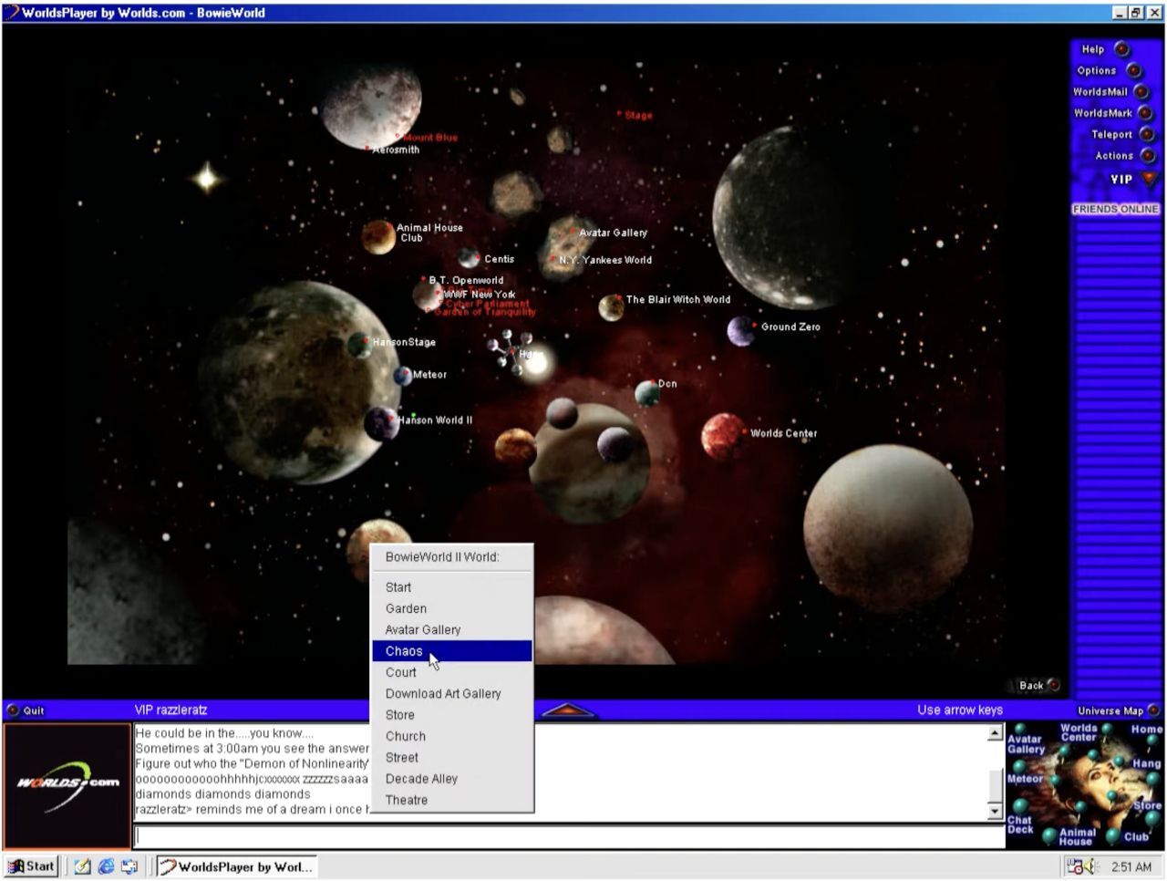 BowieWorld navigation